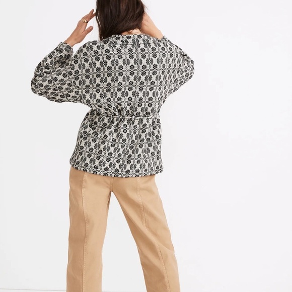 SOLD Madewell Geometric Jacquard Tie-Waist Jacket Small - Picture 2 of 8